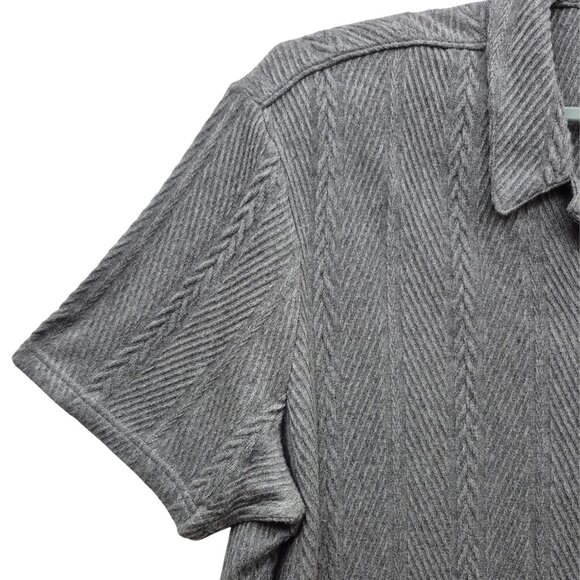 Arizona Jean Co Men’s Jacquard Casual Shirt Button-up Short Sleeve Size 2XL Gray - Picture 4 of 11
